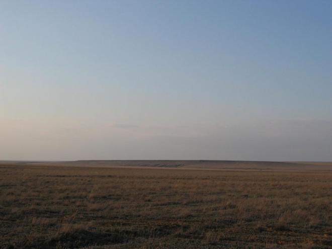 Steppe of western kazakhstan in the early spring